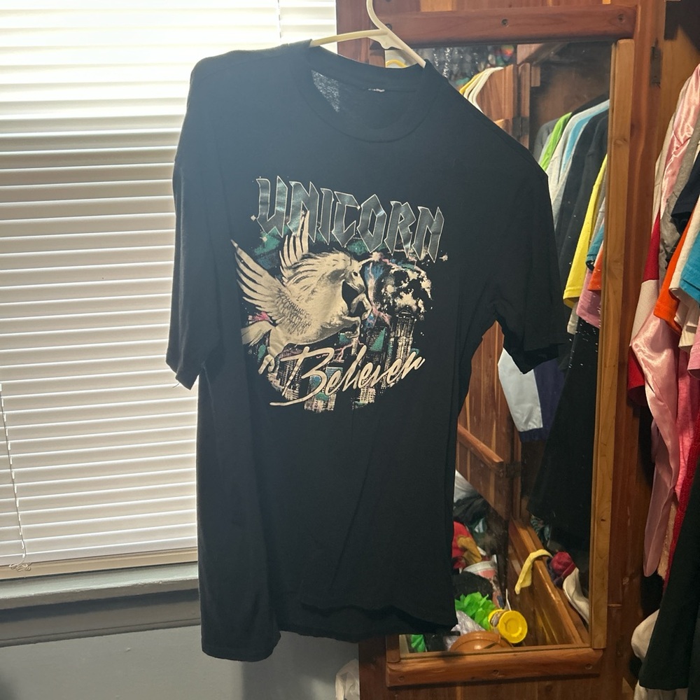 Unicorn Black Graphic T-Shirt